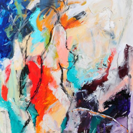 abstract figurative painting in acrylics